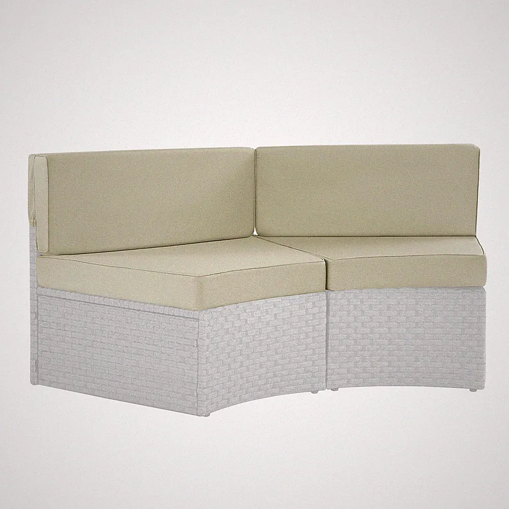 2-Piece Outdoor Curved Cushions for Half-Moon Patio Furniture, Premium Comfor...