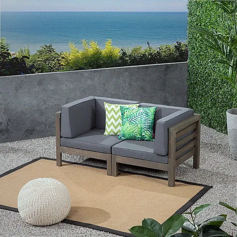 Acacia Wood Loveseat