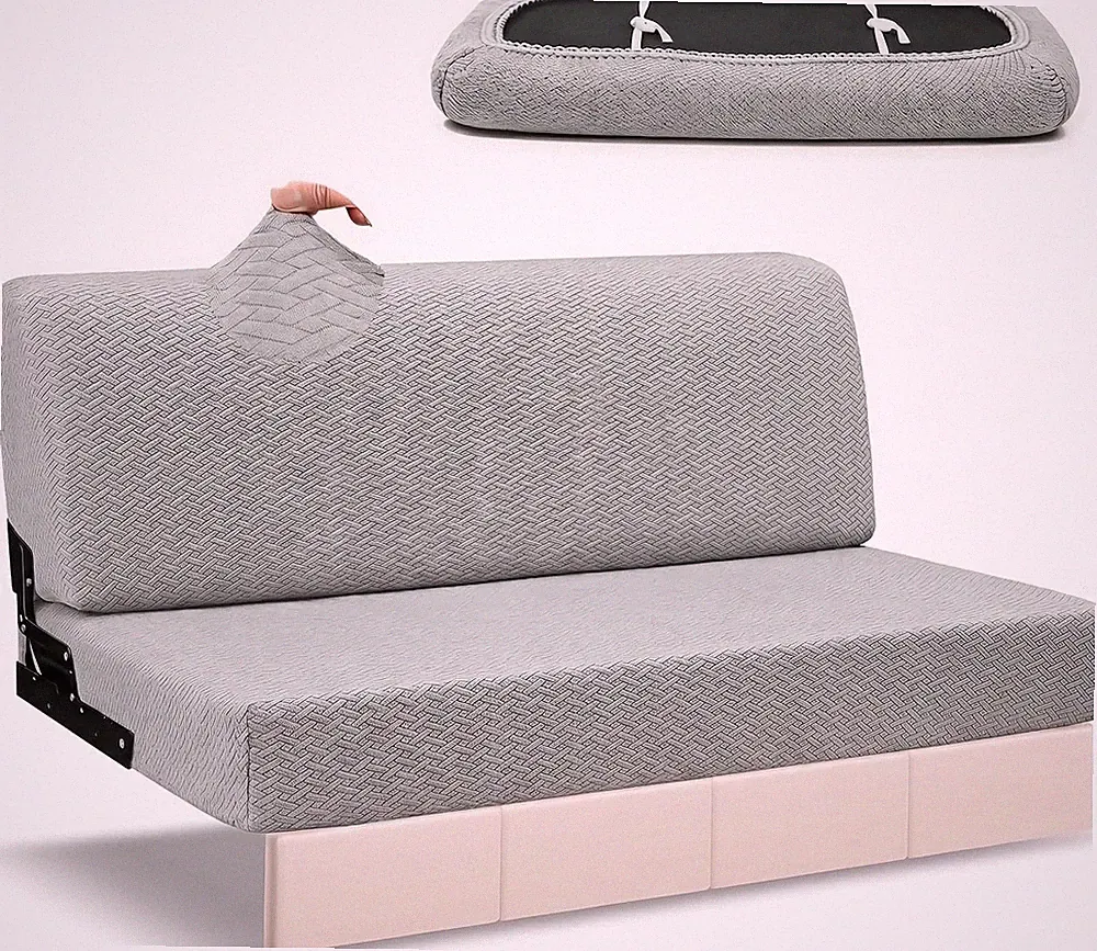 2 Piece RV Couch Covers for Jackknife Sofa Bed, Gray