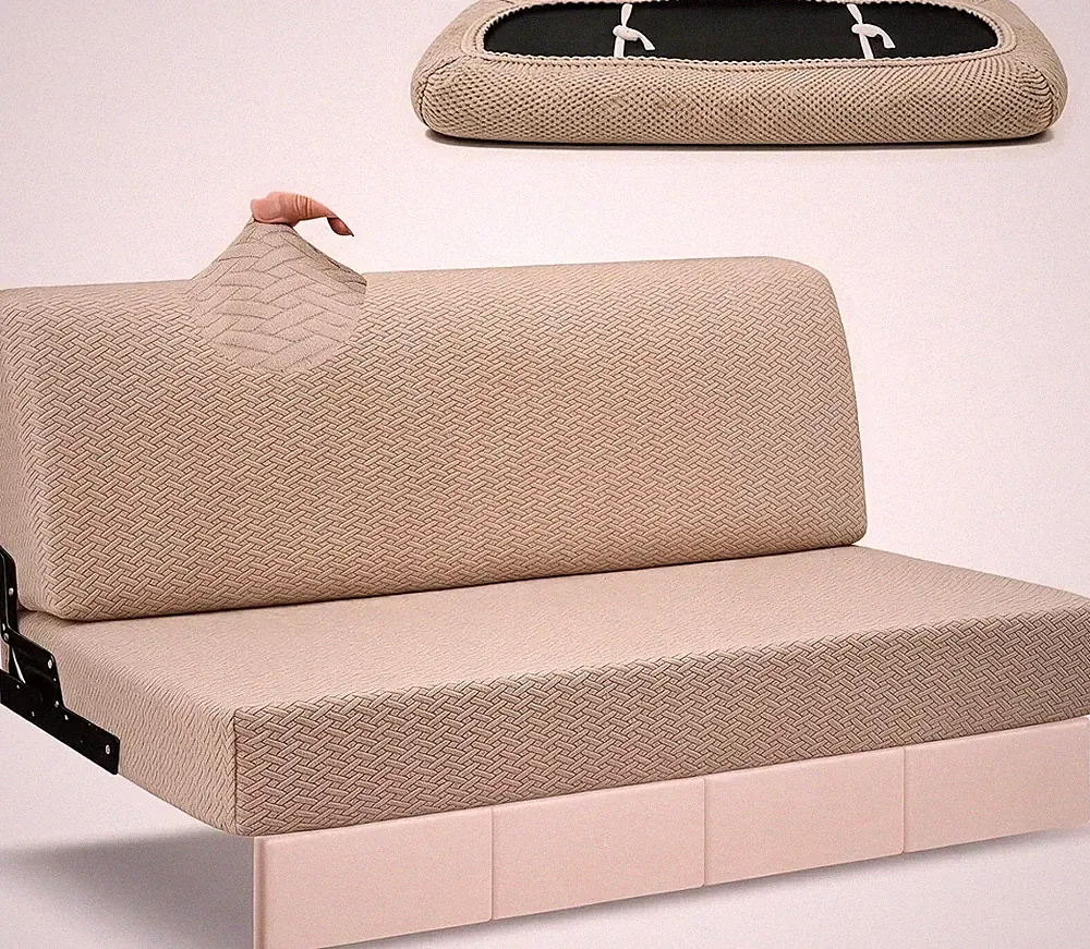 2 Piece RV Couch Covers for Jackknife Sofa Bed, Khaki