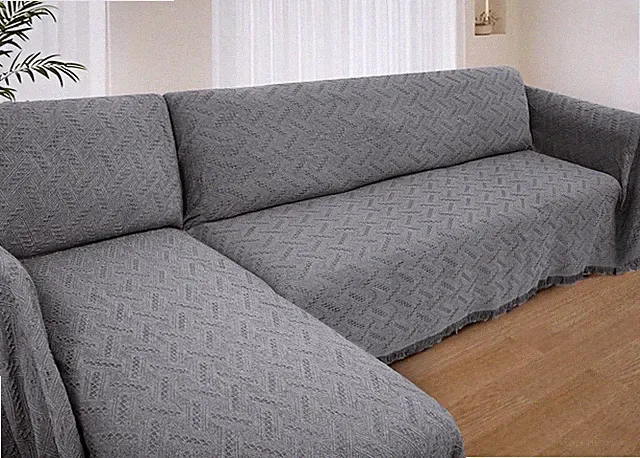 2 Piece Sectional Couch Cover for L Shape Sofa Dark Grey XXXL