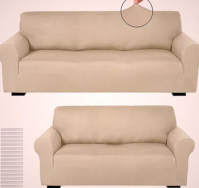 2 Piece Sofa Cover Set, Furniture Protector (Beige)