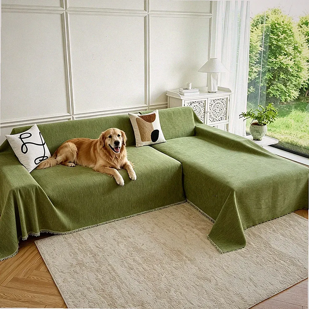 2 Piece Waterproof L Shaped Sectional Couch Cover Non Slip Sofa Protector