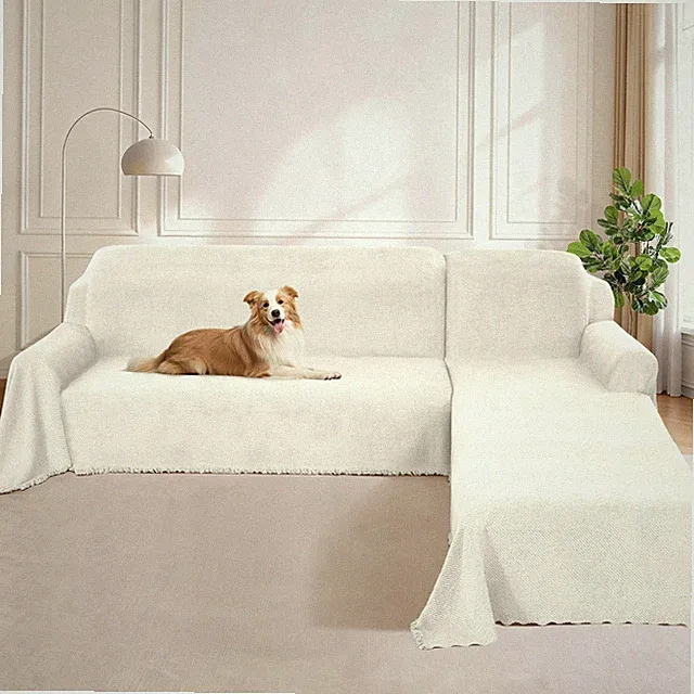 2 Pieces Sectional Couch Covers for Dogs Washable Sectional Sofa Cover L Shap...