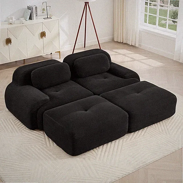2-seat sofa in luxury Corduroy Fabric fabric modular multi-combination anti-sl