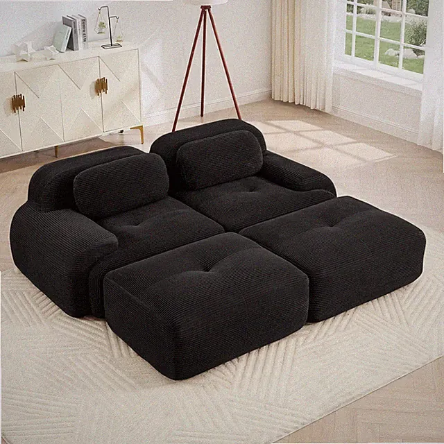 2-seat sofa in luxury Corduroy Fabric fabric modular multi-combination anti-sli