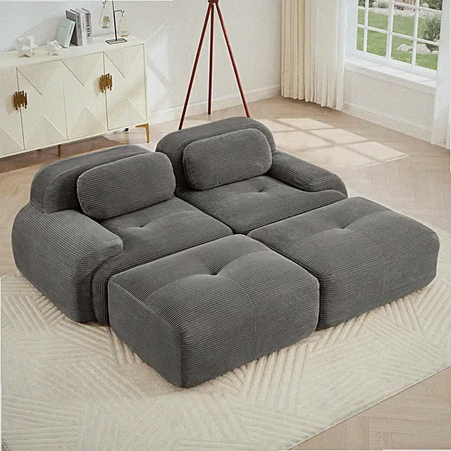 2-seat sofa in luxuryCorduroy Fabric fabric modular multi-combination anti-s