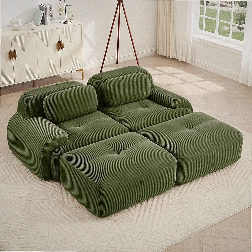 2-seat sofa in luxuryCorduroy Fabric fabric modular multi-combination anti-sl
