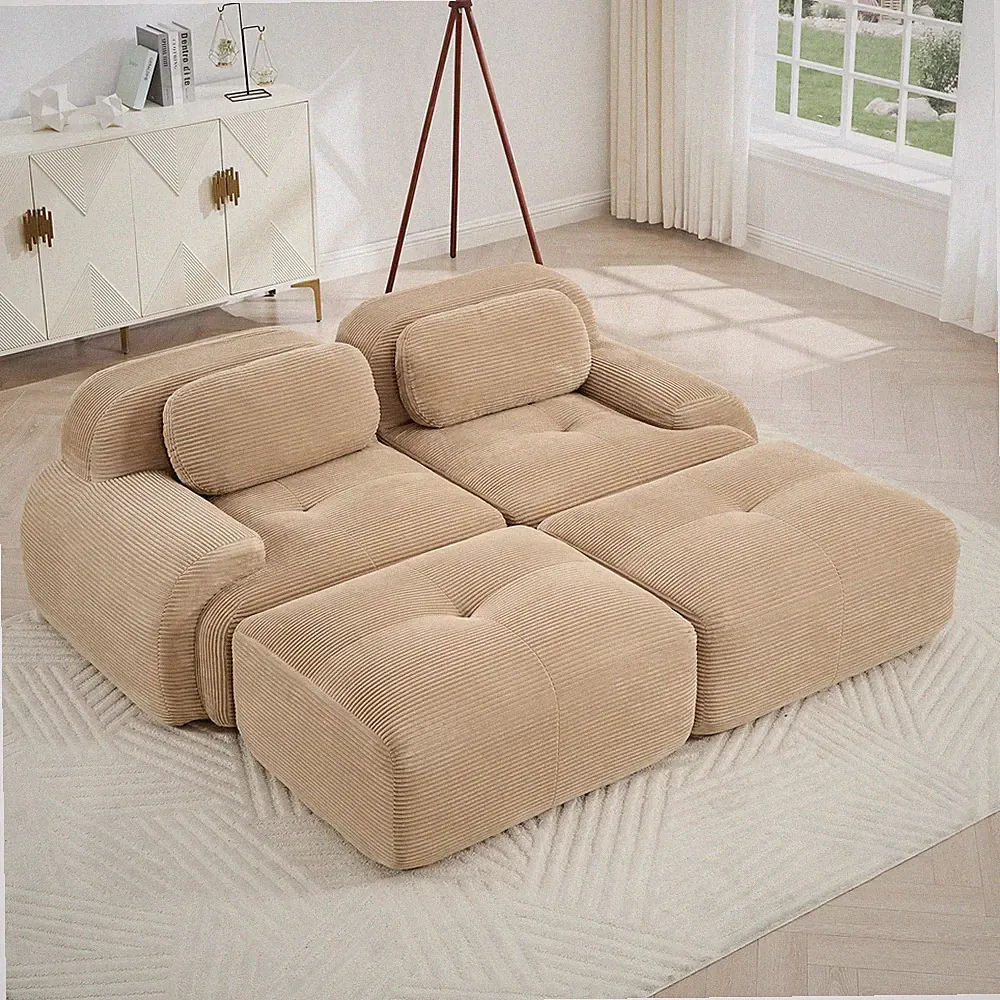 2-seat sofa in luxuryCorduroy Fabric fabric modular multi-combination anti-sli