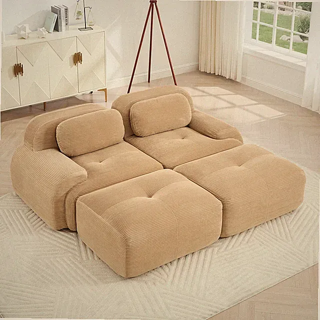 2-seat sofa in luxuryCorduroy Fabric fabric modular multi-combination anti-sli