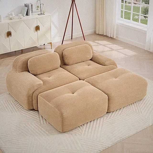2-seat sofa in luxuryCorduroy Fabric fabric modular multi-combination anti-sli