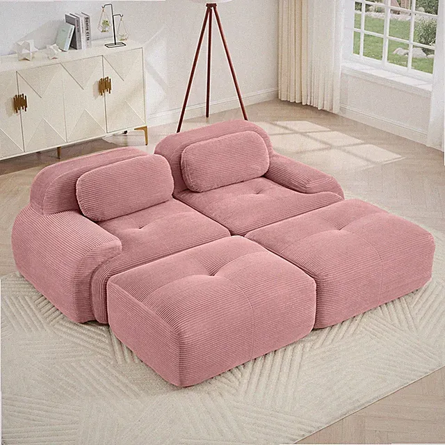 2-seat sofa in luxuryCorduroy Fabric fabric modular multi-combination anti-slip