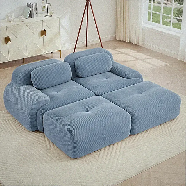 2-seat sofa in luxuryCorduroy Fabric fabric modular multi-combination anti-slip