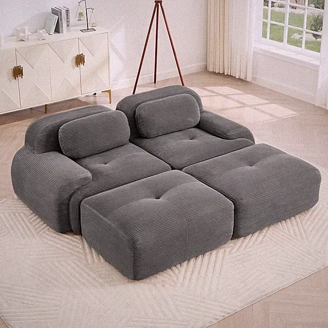2-seat sofa in luxuryCorduroy Fabric fabric modular multi-combination anti-slip