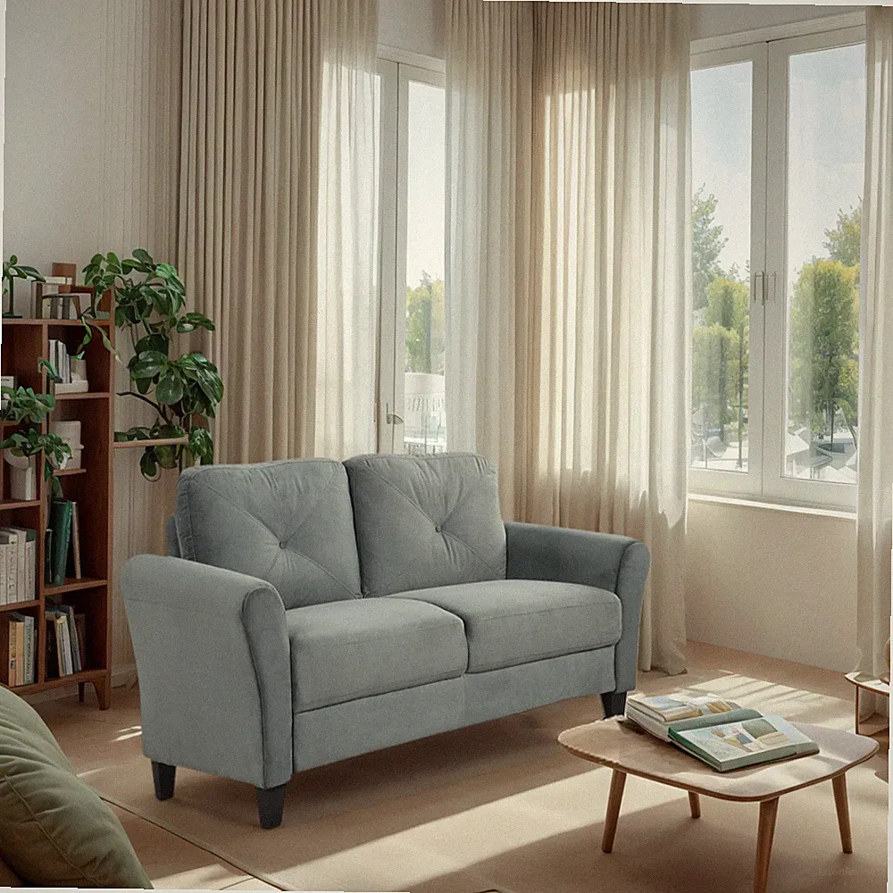 2 Seat Velvet Comfortable Sectional Sofa Modern Couch for Living Room Bedroom