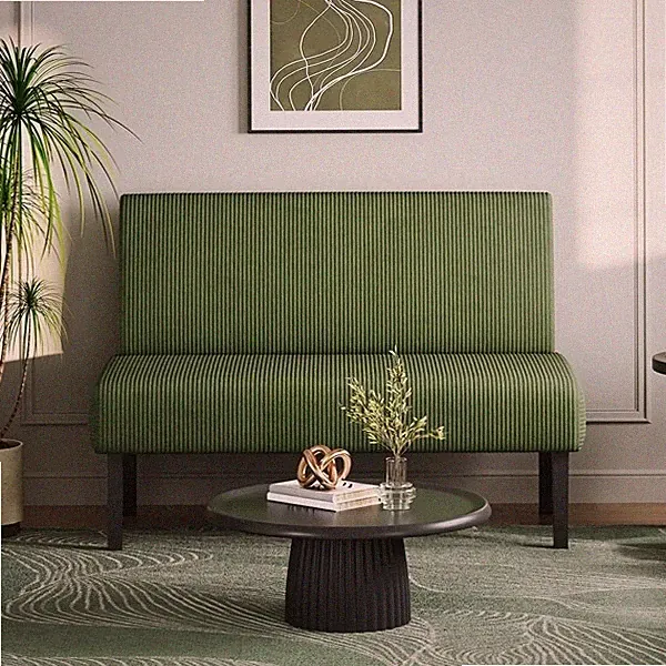 2 Seater Armless Mini Small Sofa Corduroy Compact Loveseat Couch for Small Space