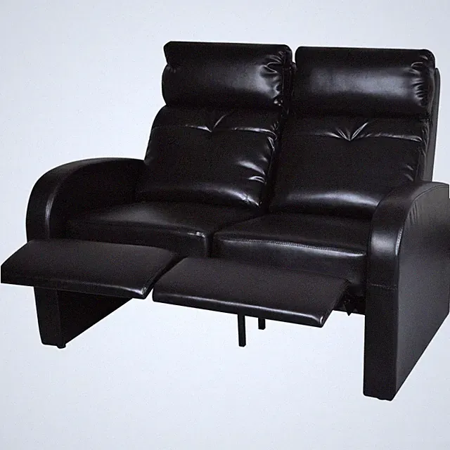 2-Seater Home Theater Recliner Sofa Loveseat Furniture Black Faux Leather vidaXL