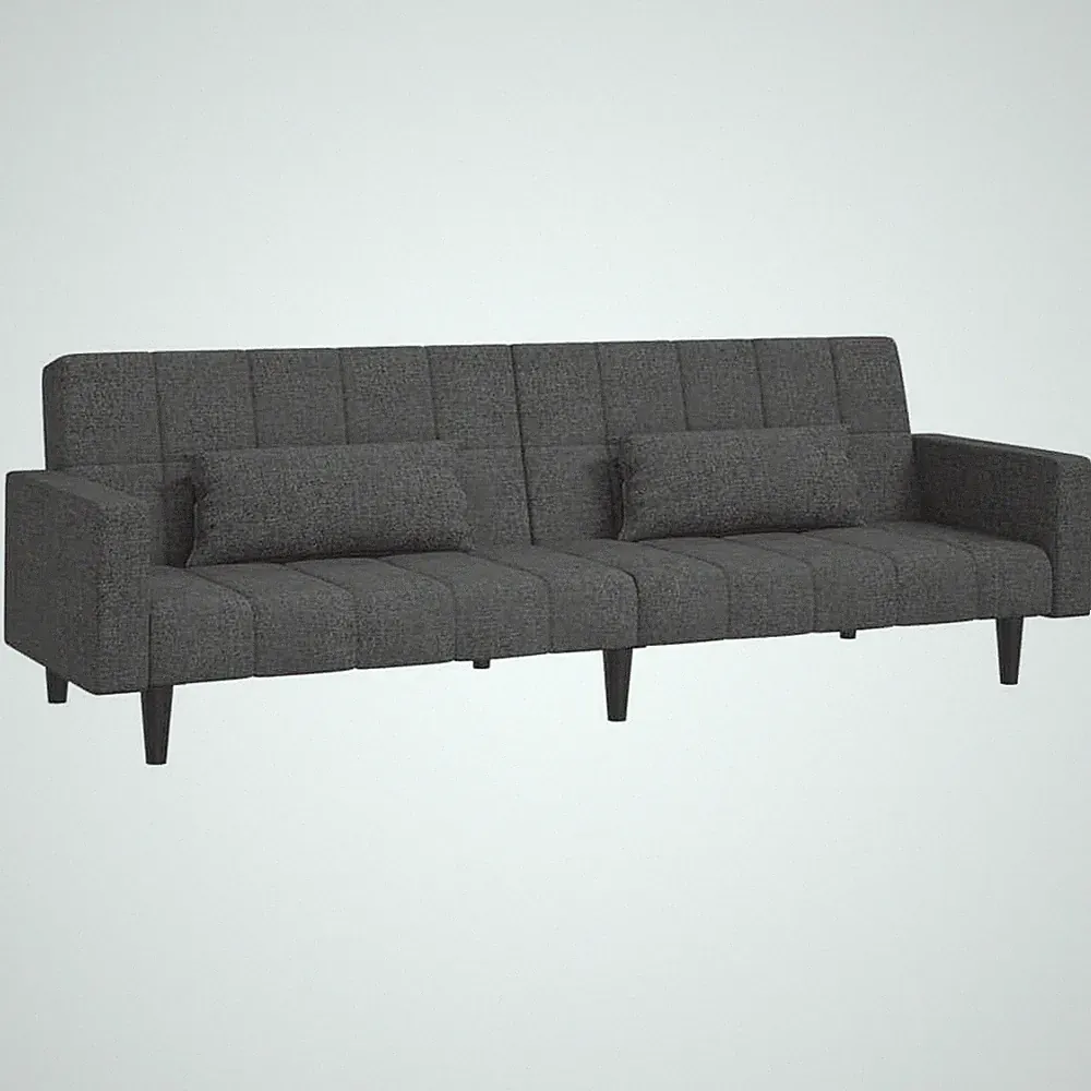 2-Seater Sofa Bed with Two Pillows Loveseat Couch Furniture Fabric vidaXL
