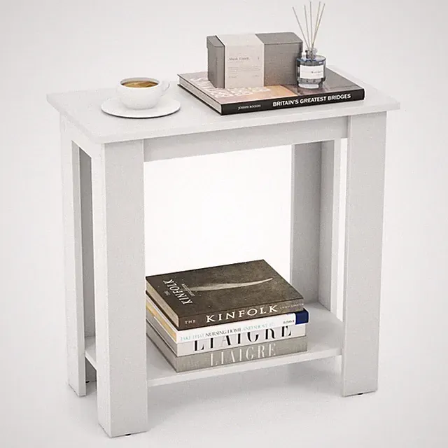 2-Tier Living Room Compact Modern Wooden Side Sofa Table w/ Bottom Storage Shelf