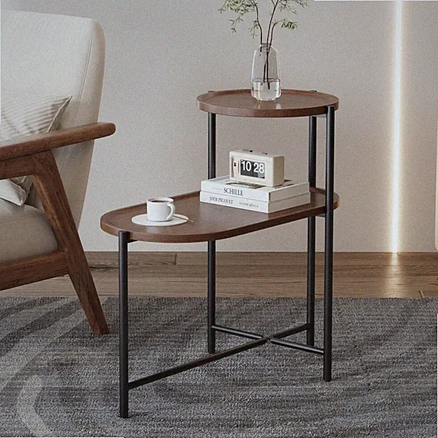 2-tier Modern Coffee Tables Sidetable End Tables Nightstands Wood Storage Shelf