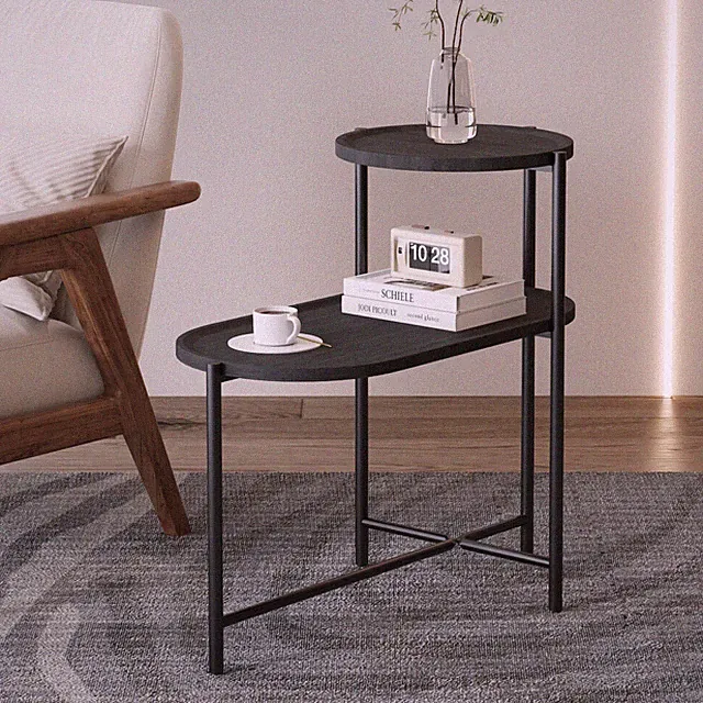 2-tier Modern Coffee Tables Sidetable End Tables Nightstands Wood Storage Shelf
