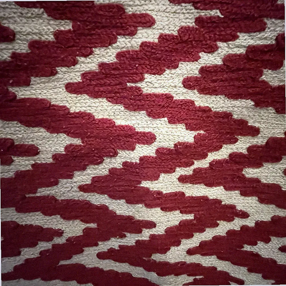 2 West Elm 20"x20" Pillow/Sham Covers-Embroidered Maroon Chevron Design-Textured