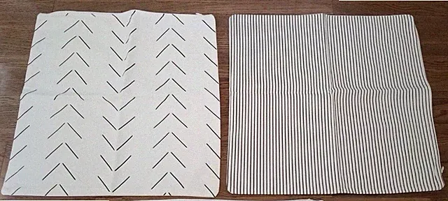 2 "Woven Nook" Decorative Throw Pillows, COTTON, Sofa, Bedroom, Black & White.