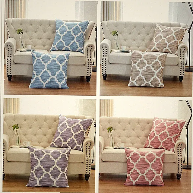 2 x Decorative Honor Throw Pillow Covers for Couch Bed Sofa Simple Pillow Cases