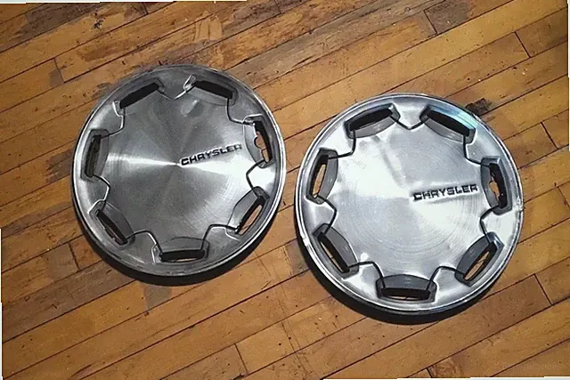 2 x Genuine Chrysler Stainless 15" Wheel Covers Hubcaps Mopar OEM Lebaron GTS