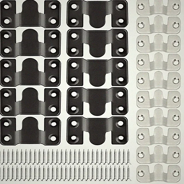 20 Pack Sofa Sectional Connectors, 10 Lg Black, 10 Sm Silver, Interlocking
