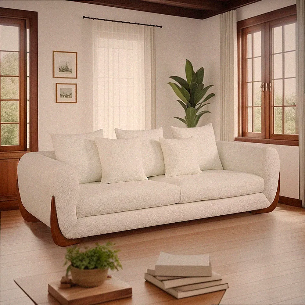 2024 New Pick up White Sherpa Couch Living Room Sectional Sofa