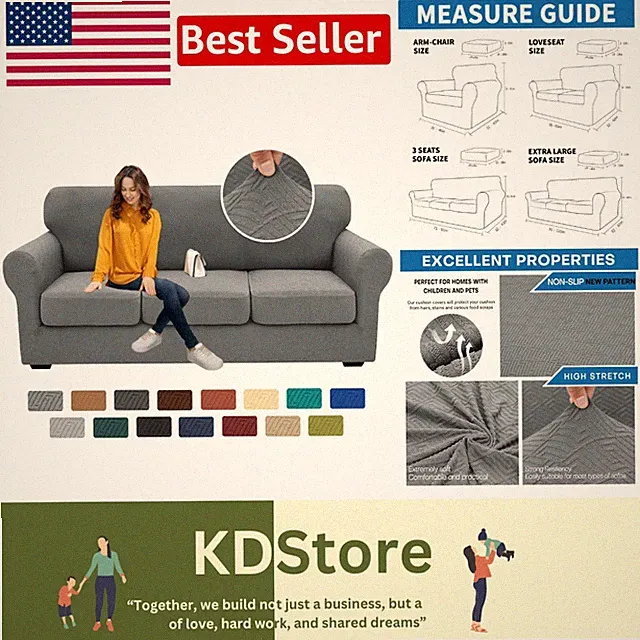 2025 Heavy-Duty 4-Piece Couch Cover Set for 3-Cushion Sofas