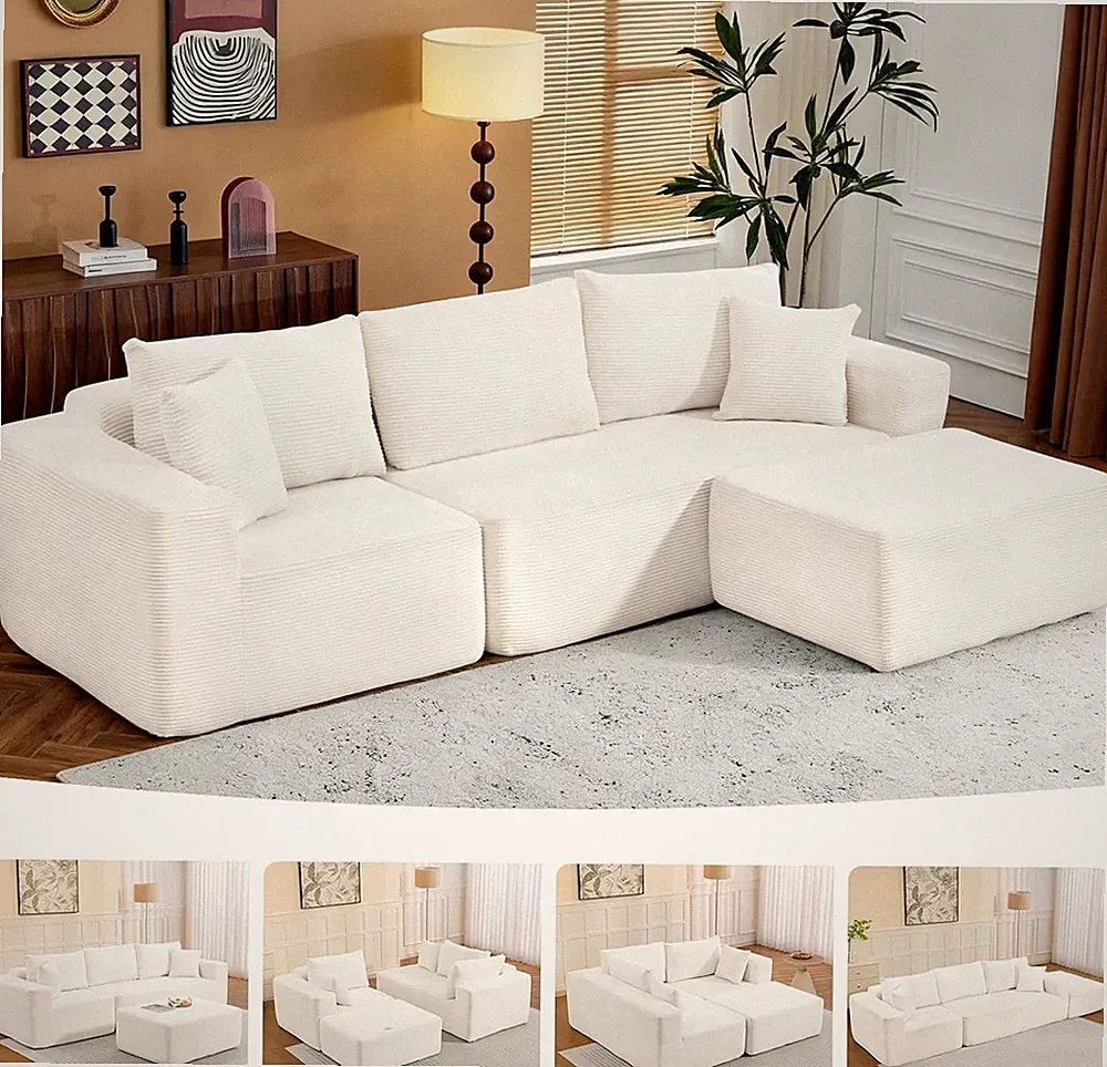 2025 New 108" Cloud Couch Sectional Comfy Boneless Modular Sectional Sofa with