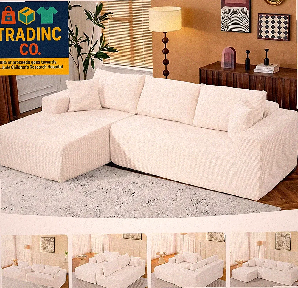 2025 New 108" Cloud Couch Sectional, Modular Sectional Sofa with L-Shaped Chaise