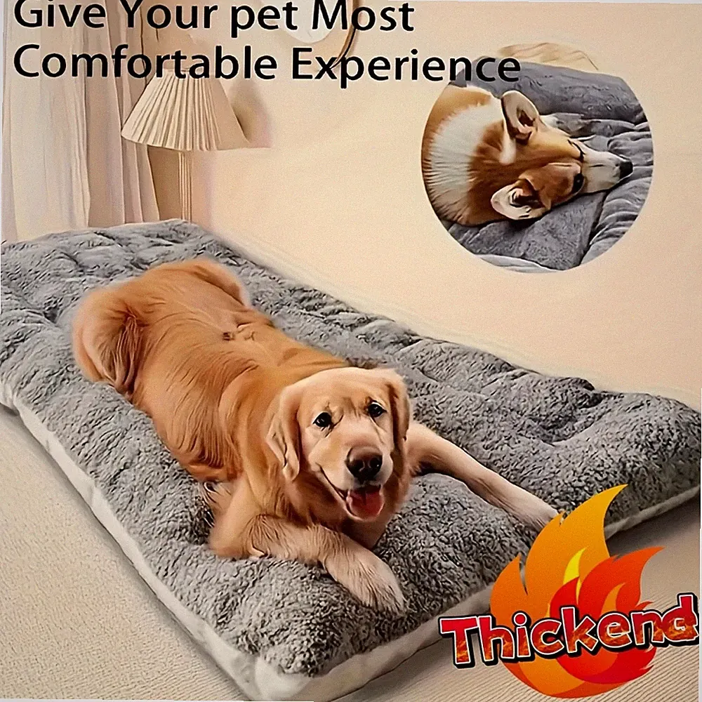 [2025 Newly Upgraded]Extra-Large Plush Dog Sofa Bed - Thick, Super Soft Pet Mat