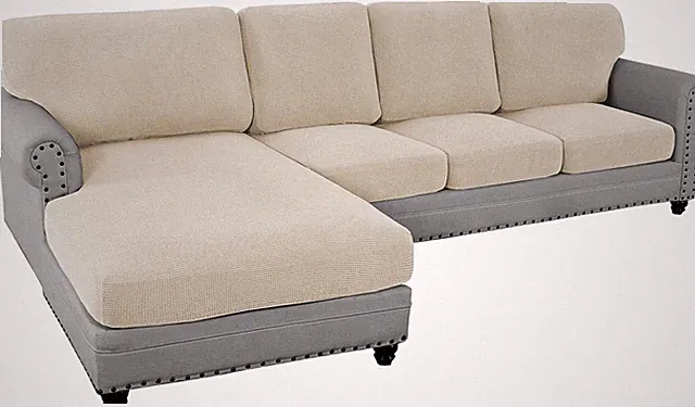 2025 Stretch Sectional Couch Covers Set for L-Shaped Sofa - Island Fossi