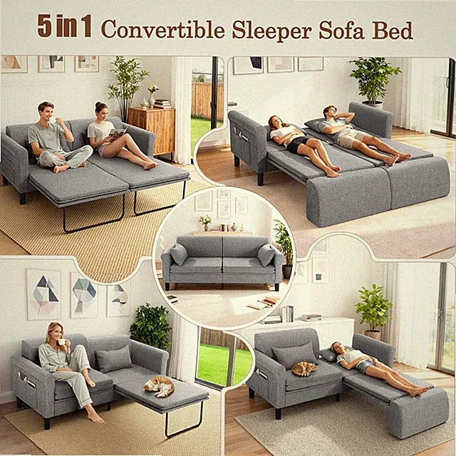 2026 New Modern Design Sofa Bed, Loveseat Sleeper Sofas with Pull Out Couch Bed#