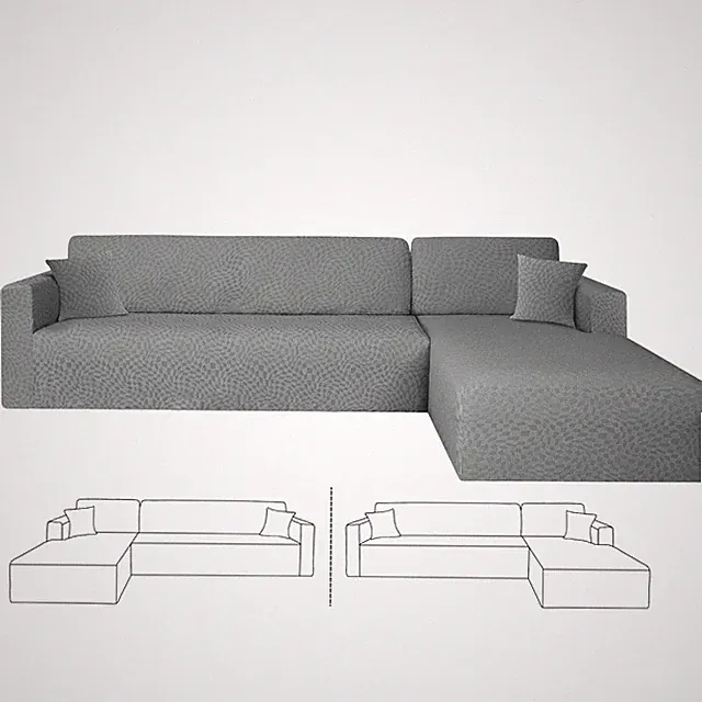 2026 Stretch Sectional Couch Covers Stylish Irregular Slipcovers with Elastic...