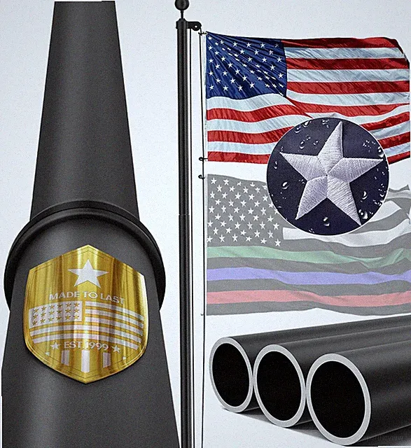 20FT Heavy Duty Tapered Flag Pole Kit with USA Flag & Hardware