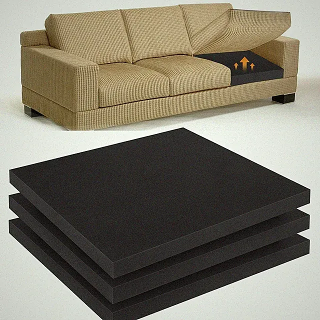 22×22 Couch Cushion Support for Sagging Seat, 3-Pack 40D Square High-Density...
