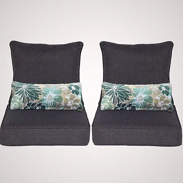 22 In. X 24 In. 6-Piece Deep Seating Outdoor Couch Cushion Set in Charcoal Black