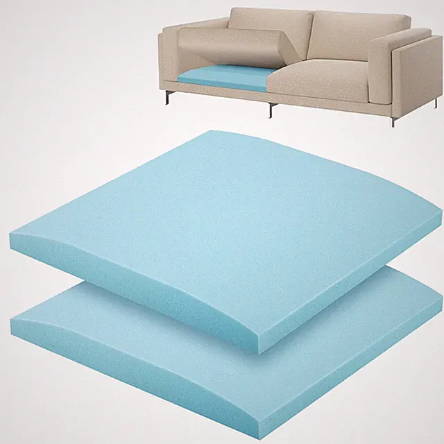 22"x22" Couch Cushion , Blue Sofa Cushion Sagging Repair, Curved High Density...