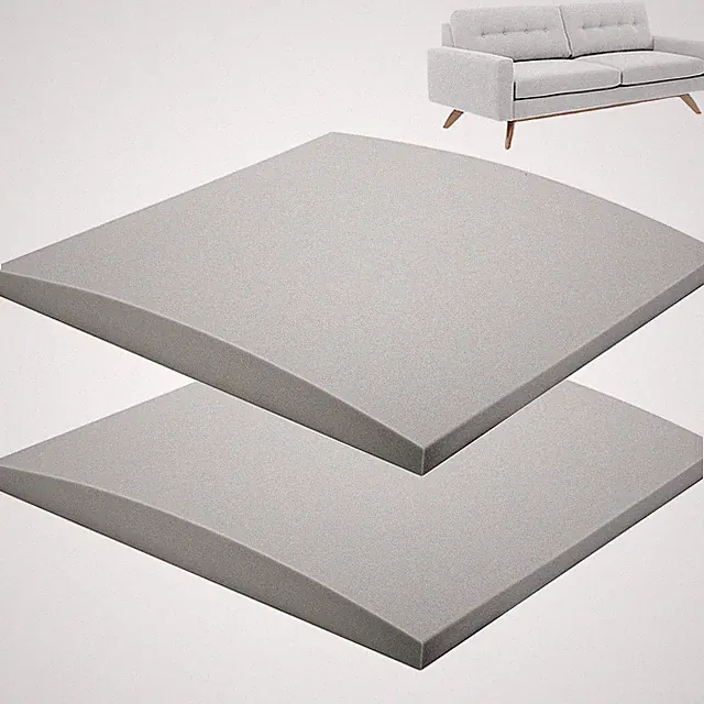 22"x22" Couch Cushion , Grey Sofa Cushion Sagging Repair, Curved High Density...