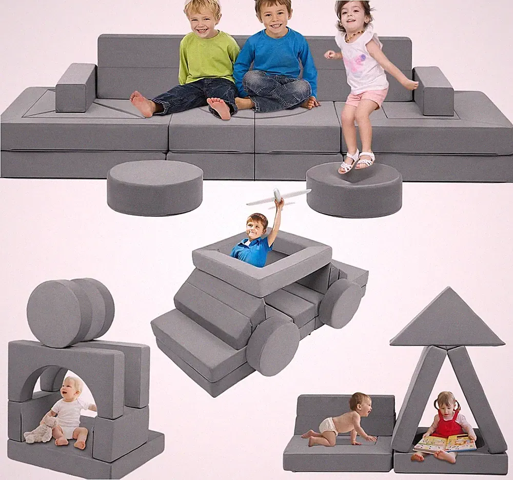 22Pcs Kids Modular Play Couch - Convertible Foam Sofa for Creative Fun