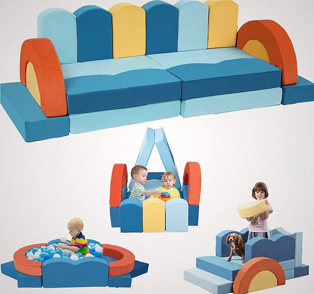 22Pcs Modular Kids Play Couch for Toddler - Kids Sofa Bed for Playroom, Converti