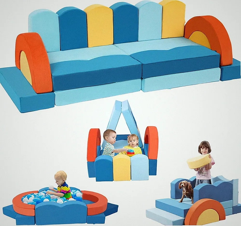 22Pcs Modular Kids Play Couch for Toddler Kids Sofa Bed for Playroom Convertible