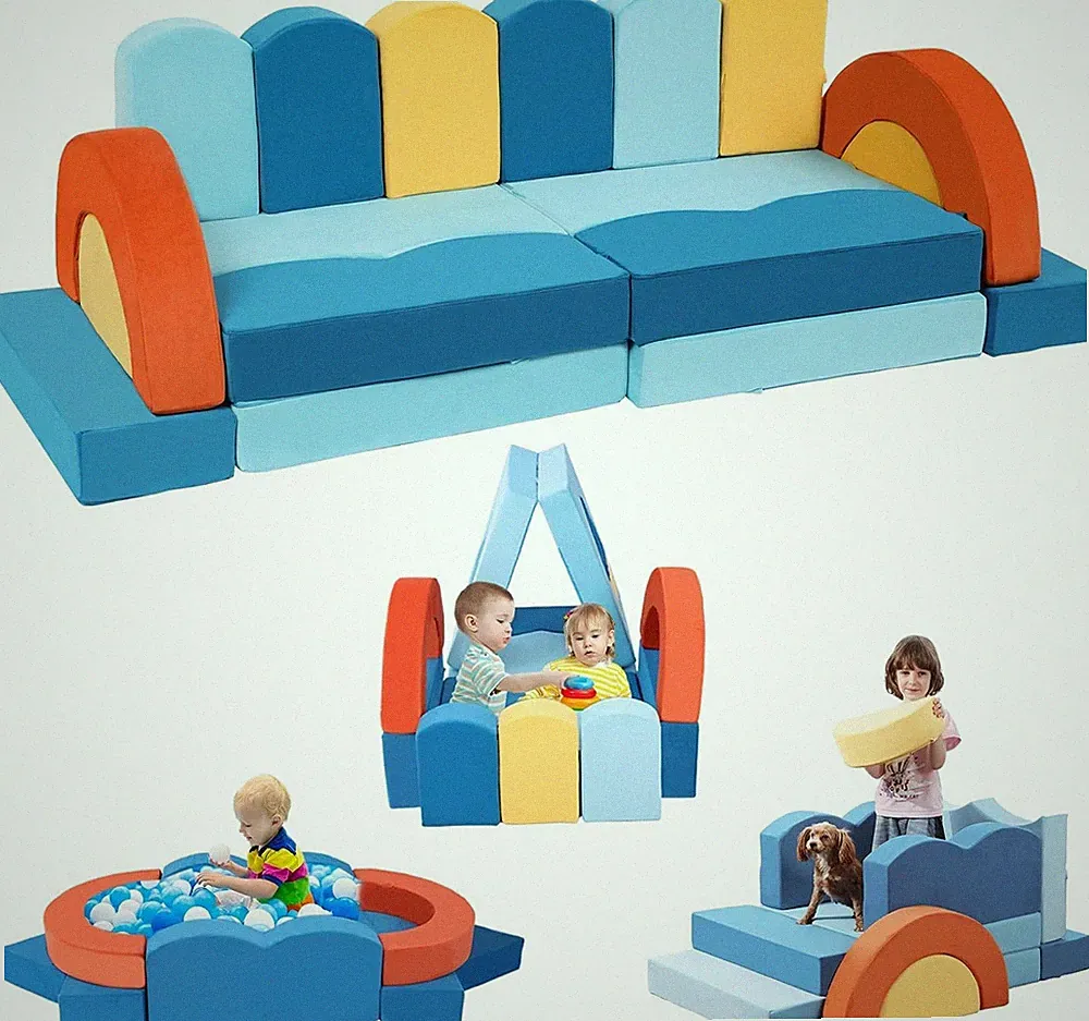 22Pcs Modular Kids Play Couch Toddler Kids Sofa Bed Playroom Convertible