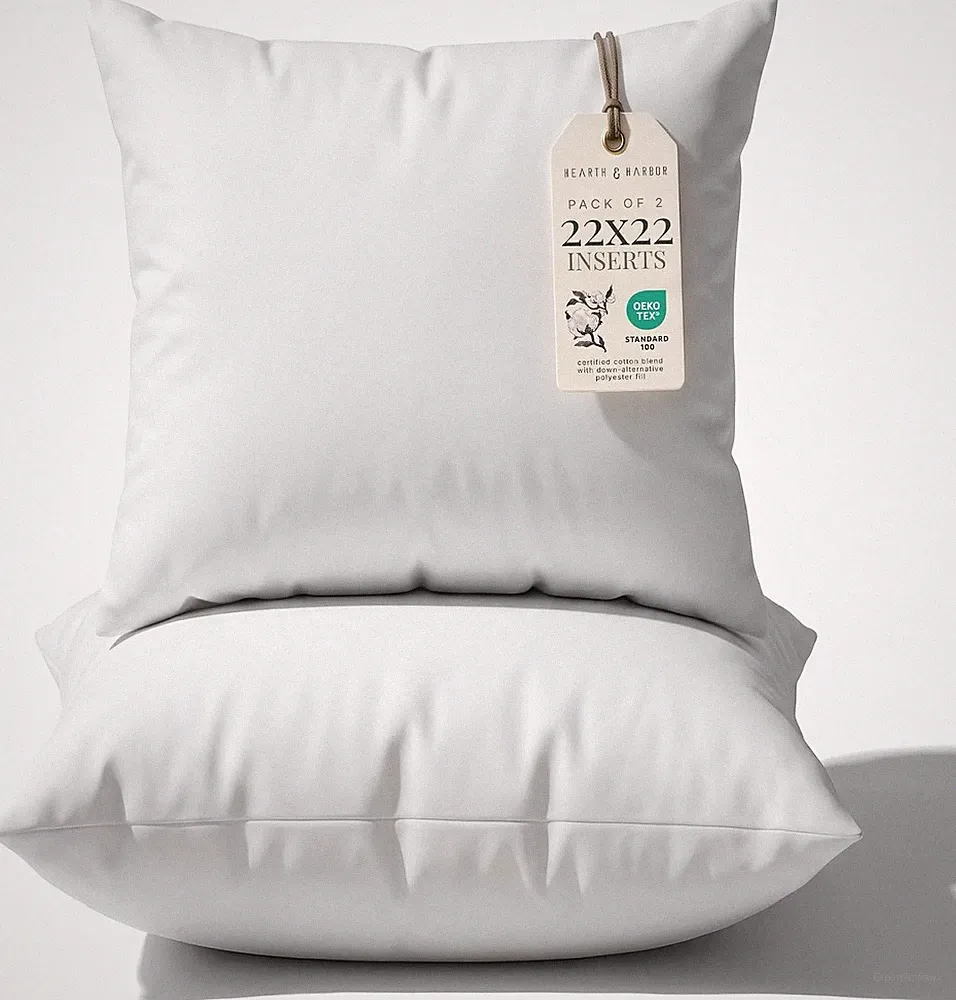 22x22 Pillow Inserts Set of 2 – Square Throw Pillow Insert for Bed, Sofa & Couch