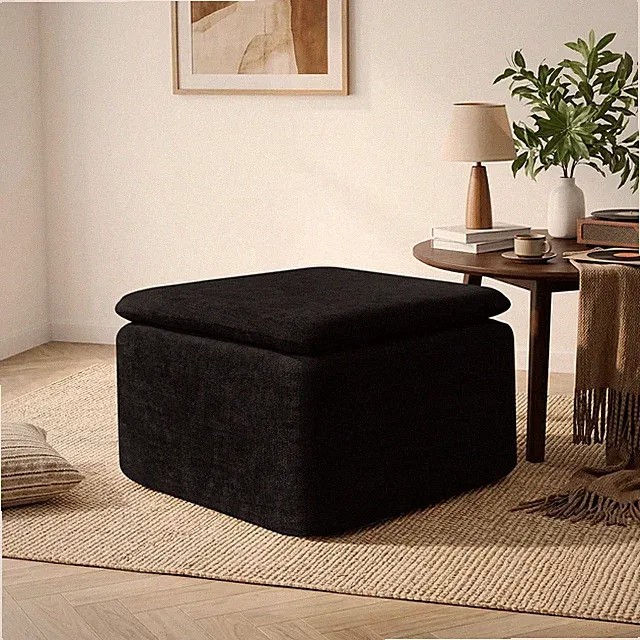 23.62"Plush Corduroy Cloud Ottoman Boneless Memory Foam Footrest for Living Room