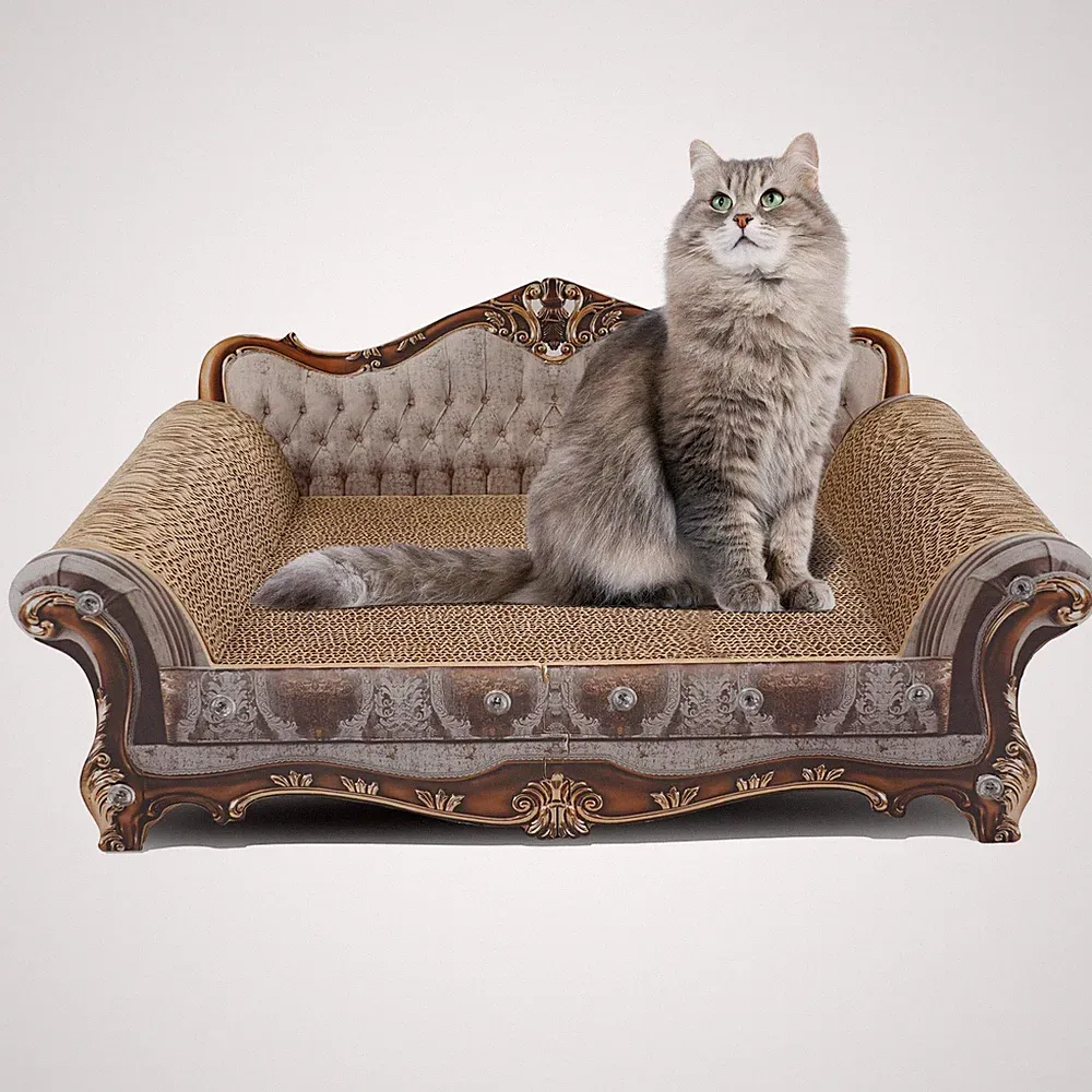 23x12.2x10.6 Inch Sofa Shaped Scratching Couch Thick Cardboard Lounge Bed